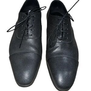 ✨Giorgio Armani Black Textured Leather Lace Up Oxfords✨